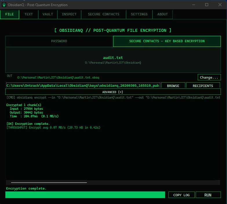 ObsidianQ File tab screenshot