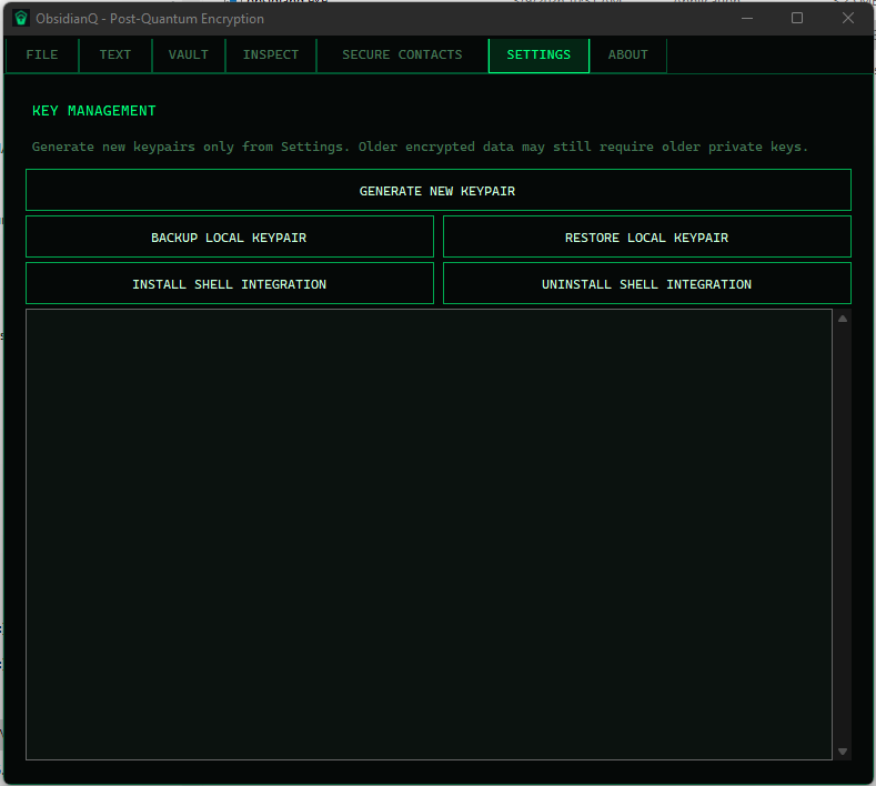 ObsidianQ Settings tab screenshot